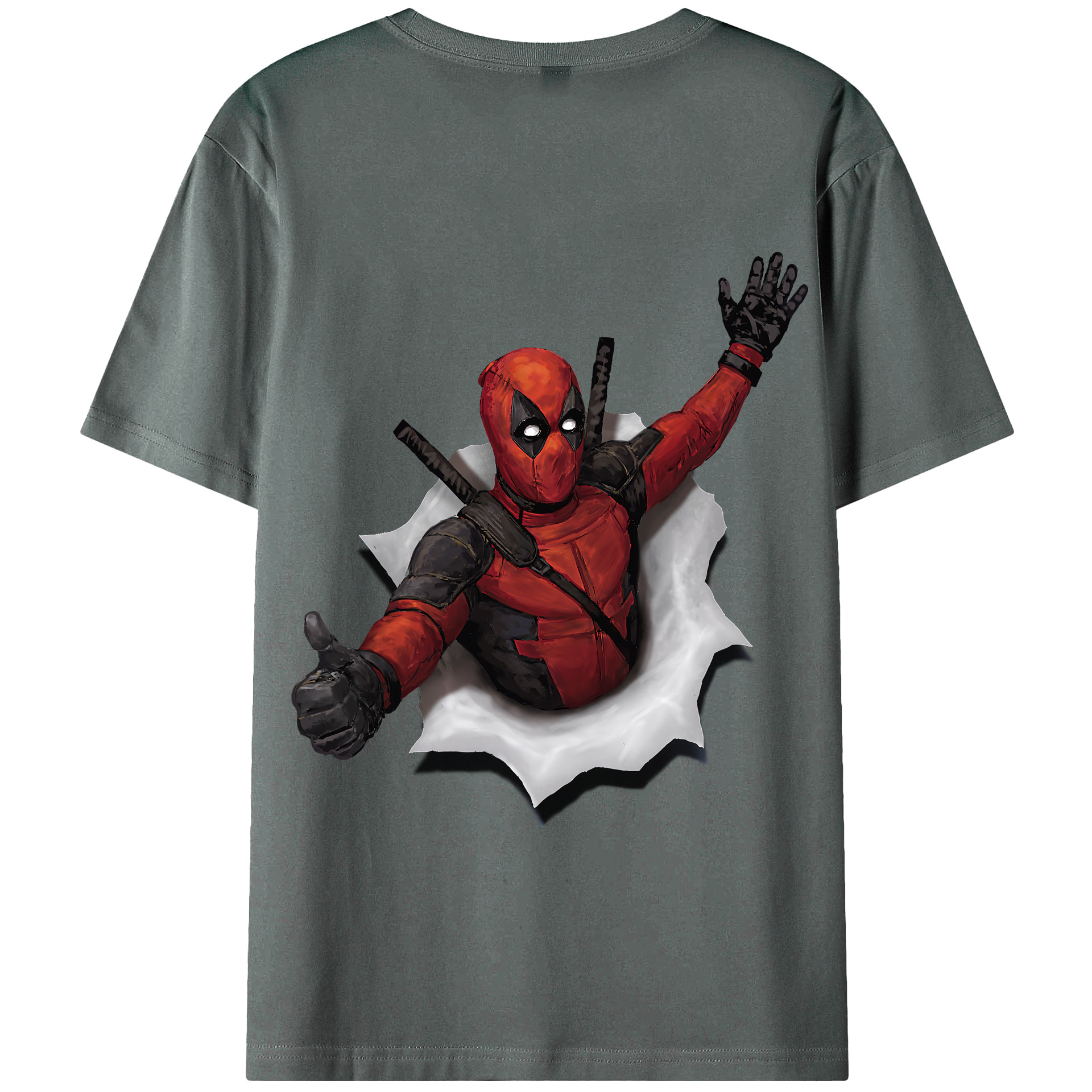 （画像用） Deadpool デッドプール 綿100％半袖Tシャツ（背面プリント）